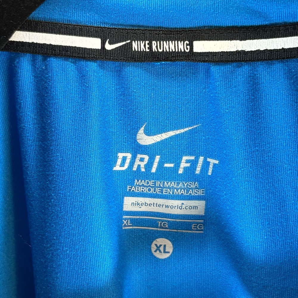 Nike Dri-Fit Quarter Zip Blue Long Sleeve Running Jacket Size XL - Picture 3 of 10